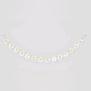 Target Wondershop - Gold and White - Felt Wool - Merry Christmas Banner - NWT